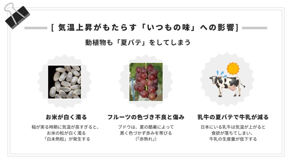 気温上昇の影響