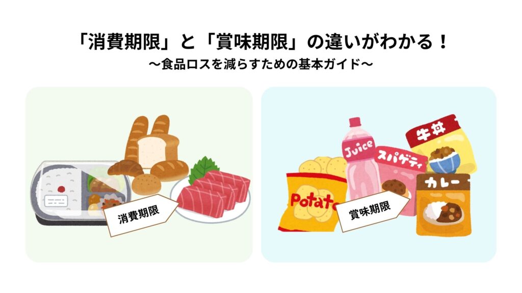 「消費期限」と「賞味期限」の違いがわかる！食品ロスを減らすための基本ガイド